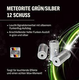 Kleinbild 1 Umarex Signaleffekt Leucht-Signalsternwirbel Meteorite grn/silber 12 Stck
