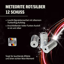 Kleinbild 1 Umarex Signaleffekt Leucht-Signalsternwirbel Meteorite rot/silber 12 Stck