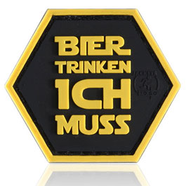 Produktbild zu JTG 3D Rubber Patch Bier trinken ich muss Klettfl�che ...