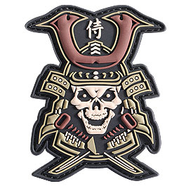 101 INC 3D Rubber Patch Samurai Skull multi Klettflche