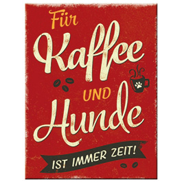 Magnet PfotenSchild - Kaffee und Hunde