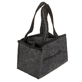 Filz-Herrenhandtasche mit 6 Fchern grau
