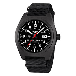 KHS Armbanduhr Inceptor Black Steel Automatic Natoband schwarz