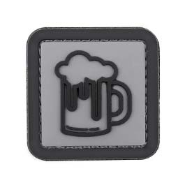 3D Rubber Patch mit Klettflche Bierkrug grau/schwarz