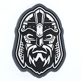 Mil-Spec Monkey 3D Rubber Patch mit Klettflche Viking Warrior Head schwarz/wei