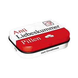 Pillendose Anti Liebeskummer Pillen mit Pfefferminzpastillen