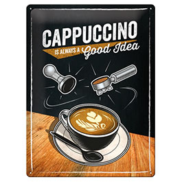 Blechschild Cappuccino 30 x 40 cm