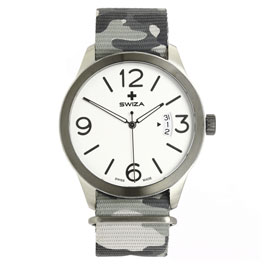 Swiza Herren Armbanduhr Magnus Camo Textilband