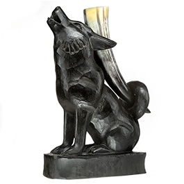 Wolf Trinkhornständer aus Holz schwarz Bild 1 xxx: