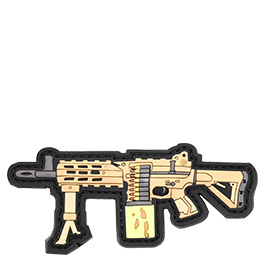 G&G 3D Rubber Patch LMG Airsoft Light Machine Gun Tan