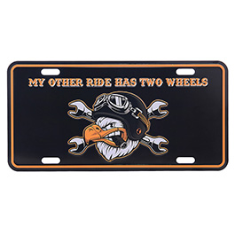 Metallblechschild License Plate My other Ride has 2 wheels 13 x 15 cm