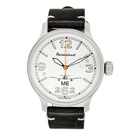 Messerschmitt Fliegeruhr ME262-42 Aero Unikat mit Vintage Lederarmband