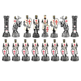 Schachfiguren Kreuzritter weiß/schwarz 32 Stück inkl. Schmuckkarton Bild 1 xxx: