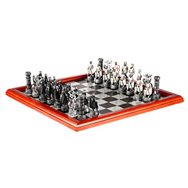 Schachfiguren Kreuzritter weiß/schwarz 32 Stück inkl. Schmuckkarton Bild 3