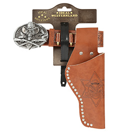 Skull Holster mit Grtel Hellbraun fr Spielzeugpistolen