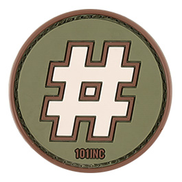 101 INC. 3D Rubber Patch mit Klettflche Hashtag grn