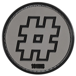 101 INC. 3D Rubber Patch mit Klettfläche Hashtag schwarz