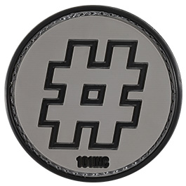 101 INC. 3D Rubber Patch mit Klettflche Hashtag grau/schwarz