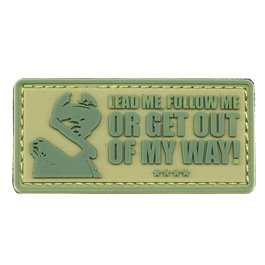 101 INC. 3D Rubber Patch mit Klettflche Lead me, follow me oliv