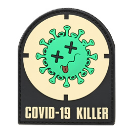 101 INC 3D Rubber Patch mit Klettflche Covid-19 Killer fullcolor
