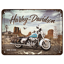 Blechschild Harley-Davidson Route 66 Road King Classic 20 x 15 cm