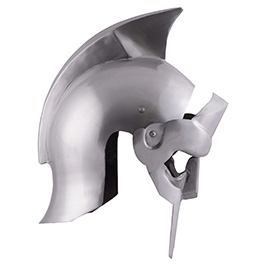 Gladiatorhelm Maximus aus Stahl silber inkl. Lederinlay Bild 2