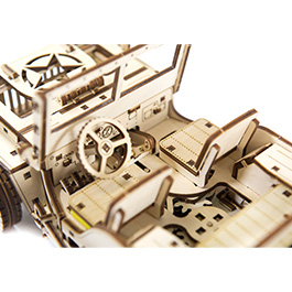 3D Holzpuzzle 4X4 Jeep 570 Teile fahrfähig Bild 8