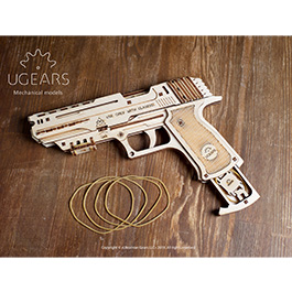 3D Holzpuzzle Wolf-01 Pistole 62 Teile schussfähig Bild 5
