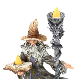 Dekofigur Zauberer mit Räucherkegel und Teelicht Bild 2