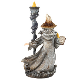 Dekofigur Zauberer mit Räucherkegel und Teelicht Bild 3