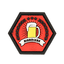 JTG 3D Rubber Patch mit Klettflche Hexagon Bierdiebe rot