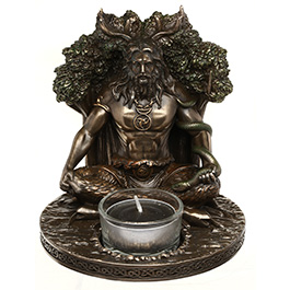 Dekofigur Cernunnos Keltischer Gott der Natur bronziert mit Teelichthalter 12 x 13 cm Bild 1 xxx: