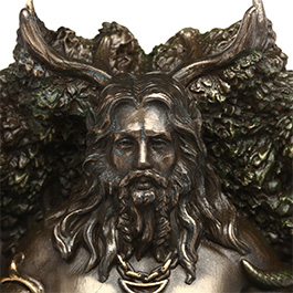 Dekofigur Cernunnos Keltischer Gott der Natur bronziert mit Teelichthalter 12 x 13 cm Bild 5