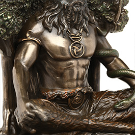 Dekofigur Cernunnos Keltischer Gott der Natur bronziert mit Teelichthalter 12 x 13 cm Bild 6