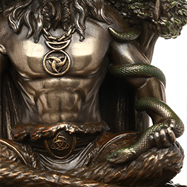 Dekofigur Cernunnos Keltischer Gott der Natur bronziert mit Teelichthalter 12 x 13 cm Bild 7