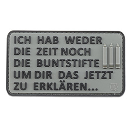 JTG 3D Rubber Patch mit Klettflche Buntstifte steingrau/schwarz