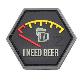 JTG 3D Rubber Patch Hexagon mit Klettflche I need Beer nachleuchtend rot