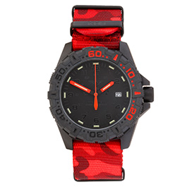 KHS Armbanduhr Reaper MKII RED Natoband Camouflage Rot