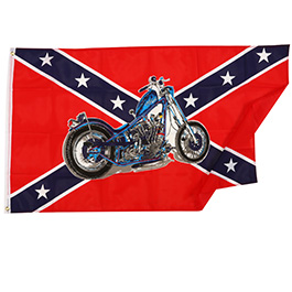 Flagge Südstaaten mit Motorrad 150 x 90 cm Bild 1 xxx: