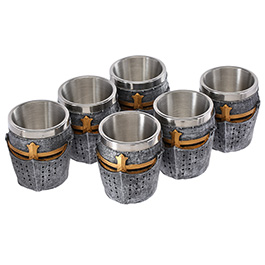 Schnapsglser Ritterhelm mit Stahleinsatz 6er Set