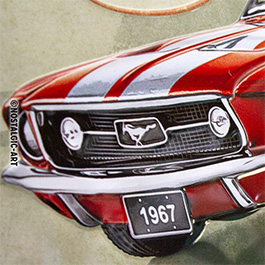 Blechschild Ford Mustang GT 1967 Red 40 x 30 cm Bild 1 xxx: