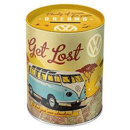 Blech-Spardose VW Bulli - Let`s Get Lost im Nostalgie Stil