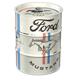 Blech-Spardose Ford Mustang - Horse & Stripes Logo im Nostalgie Stil Bild 2