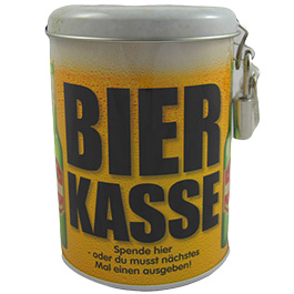 Spardose Bierkasse inkl. Vorhngeschloss und zwei Schlssel