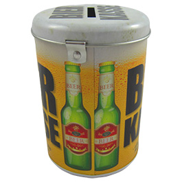 Kleinbild 1 Spardose Bierkasse inkl. Vorhngeschloss und zwei Schlssel
