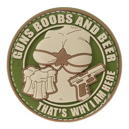 JTG 3D Rubber Patch mit Klettflche Guns, Boobs and Beer multicam