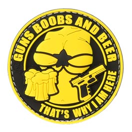 JTG 3D Rubber Patch mit Klettflche Guns, Boobs and Beer gelb