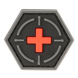 JTG 3D Rubber Patch Hexagon mit Klettflche Tactical Medic Red Cross blackmedic
