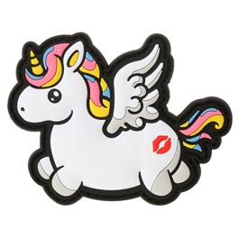 JTG 3D Rubber Patch mit Klettfläche Flying Unicorn Kiss my Ass rainbow