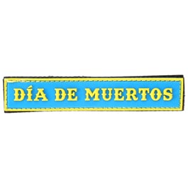 3D Rubber Patch mit Klettflche Dia de Muertos streep blue